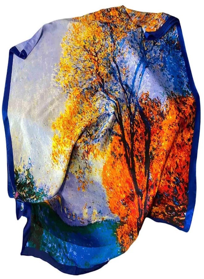 Acotavie Scarfs for Women Dressy Fashion Scarves Long Floral Pattern Scarf Lightweight Sunscreen Shawls (C028) - Image 2